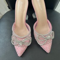 Дамски обувки в розово, снимка 5 - Дамски обувки на ток - 44238750