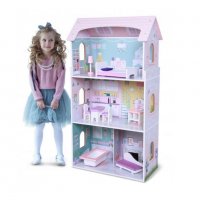 Дървена къща за кукли с обзавеждане ANNA, снимка 1 - Образователни игри - 38461401