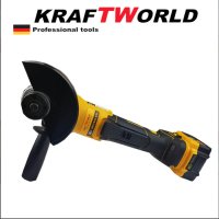 Немски Акумулаторен Безчетков Ъглошлайф KraftWorld 24V + 2 Батерии, снимка 4 - Други инструменти - 44196804
