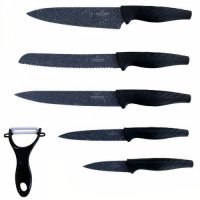 Комплект ножове в кутия Bohmann BH 5150, 6 части, Мраморно покритие, Белачка, Черен, снимка 3 - Прибори за хранене, готвене и сервиране - 44302809