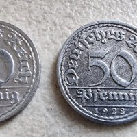 Монети . Германия. 50 пфенига. 1920, 1921, 1922 година. Алуминий. 6 бройки. , снимка 4 - Нумизматика и бонистика - 42863933