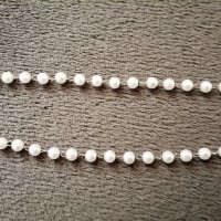 Колан-верижка с бели перли/мъниста, снимка 3 - Колани - 40130452