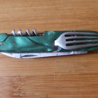 Джобно ножче 6 инструмента с виличка зелено с калъф Буковец, снимка 9 - Антикварни и старинни предмети - 44423146