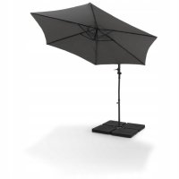 ПРОМО!!! 3 метра диаметър висококачествен градински чадър тип лале,висящ,накланяне и сгъване, сив, снимка 3 - Градински мебели, декорация  - 40396182