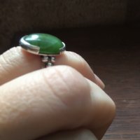 Авторски сребърен пръстен с натурален апатит  , снимка 8 - Пръстени - 30544070