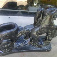 Статуетка на римска колесница с два коня, снимка 2 - Статуетки - 37153685