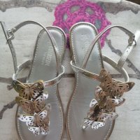 Сребристи сандали, снимка 1 - Сандали - 37446393