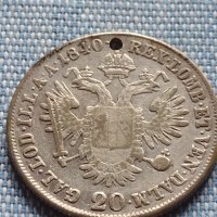 Сребърна монета 20 кройцера 1840г. Фердинанд първи Виена Австрийска империя 13631, снимка 6 - Нумизматика и бонистика - 42903492