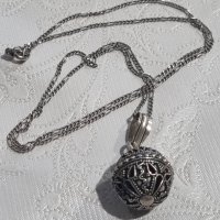 Сребърен синджир със висулка звънче , снимка 3 - Колиета, медальони, синджири - 44262402