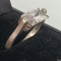 Сребърен пръстен с камък сапфир 3Г, снимка 3 - Пръстени - 44480323