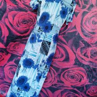 Дълга синя рокля на слънчогледи М, снимка 3 - Рокли - 37618896