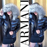 Зимно яке Armani с естествена Лисица , снимка 1 - Якета - 29972881
