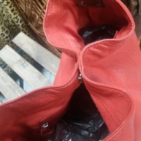 ПРОМО! Естествена кожа чанта, голяма червена, тип ТОРБА, снимка 13 - Чанти - 31573722