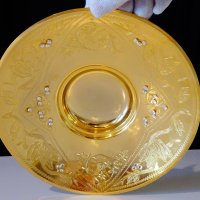 Английска фруктиера 24k Gold,скъпоценни камъни. , снимка 5 - Антикварни и старинни предмети - 29421074