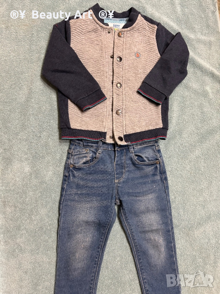 Комплект дънки с жилетка ZARA , 86-92, снимка 1