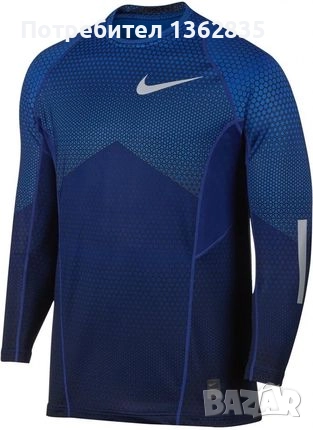 НОВА синя фланела блуза горнище екип NIKE PRO HYPERWARM размер L САЩ, снимка 1