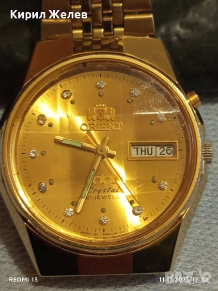 Колекционерски часовник мъжки ORIENT CRISTAL работи перфектно състояние за КОЛЕКЦИЯ 51546, снимка 1