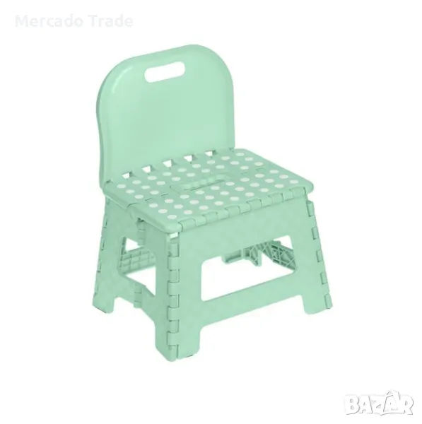 Сгъваемо столче - стъпало за деца Mercado Trade, С дръжка, Зелен, снимка 1