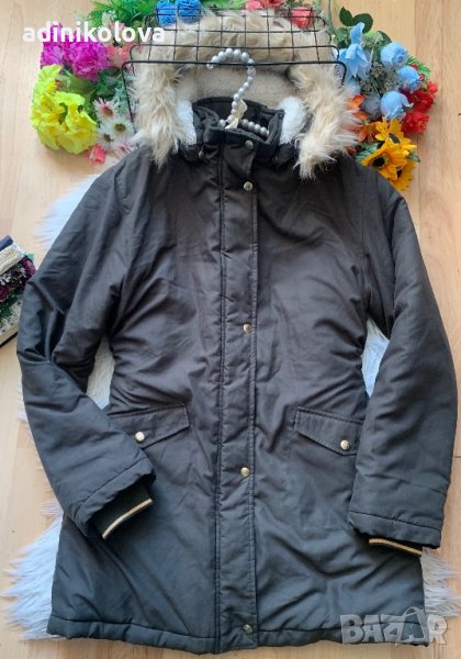 Зелена зимна парка Name it, снимка 1