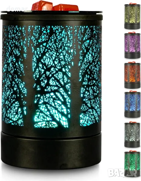 2 в1 Дифузьор/нагревател за аромати и нощна лампа със 7 цвята, бяло, снимка 1