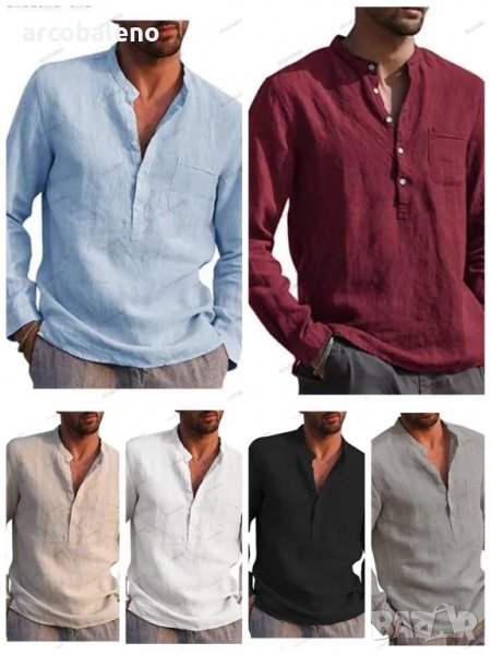 Мъжка ежедневна риза с дълъг ръкав, 6цвята - 023, снимка 1