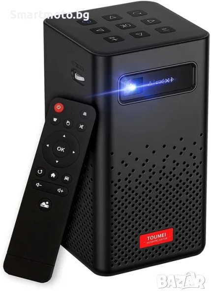 Джобен 4K мини проектор Toumei Android 9 2GB 32GB WIFI Bluetooth 4часа, снимка 1