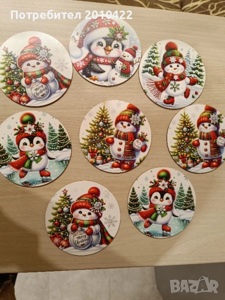 Подложки за чаши, 8 бр., нови, Диаметър 9.8 см., снимка 1