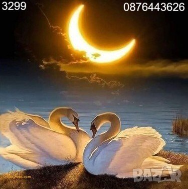 Диамантен гоблен Влюбени лебеди 3299, снимка 1