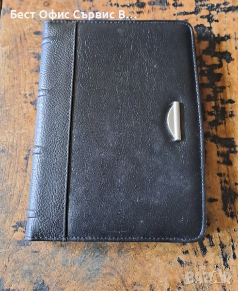 папка луксозна за документи кожена черна Марксман Marksman размер А5, снимка 1