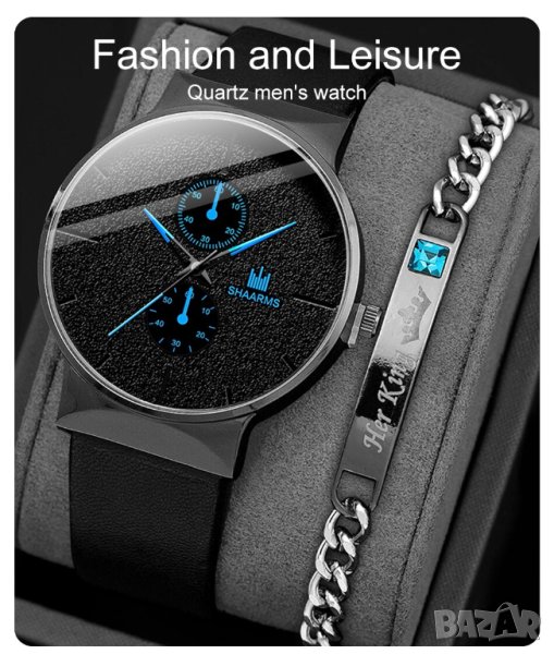 2pcs Set Fashion Mens Sports Watches Man Business Quartz Wristwatch Luxury Men Casual Clock Watch Re, снимка 1