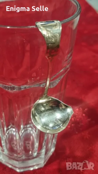 Посребрен мини черпак за сметана/мляко , снимка 1