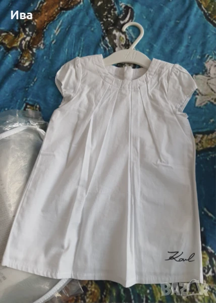 Бебешка памучна рокля Karl Lagerfeld 12-18 м. , снимка 1