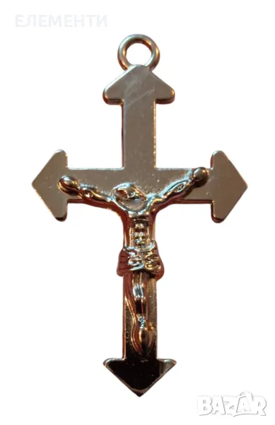 Метален Елемент / Медальон - КРЪСТ, снимка 1