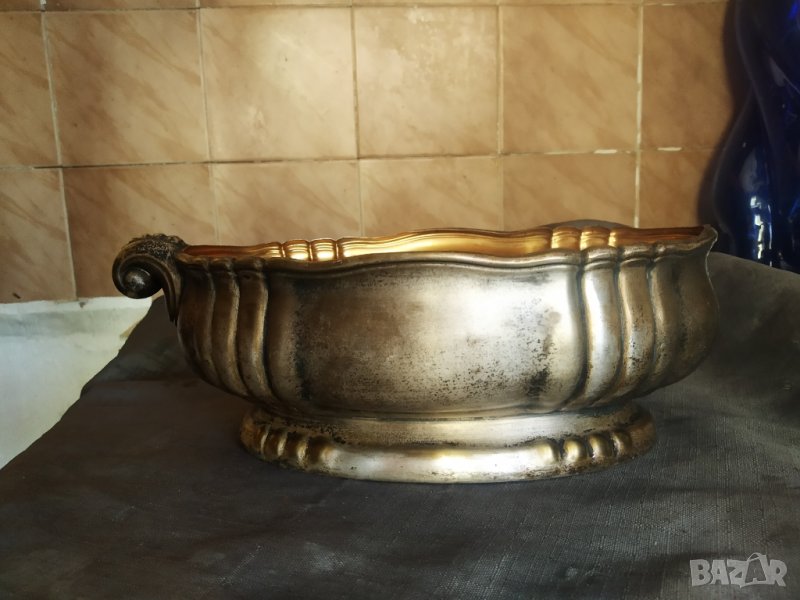 стара посребрена купа,фруктиера арт деко, снимка 1