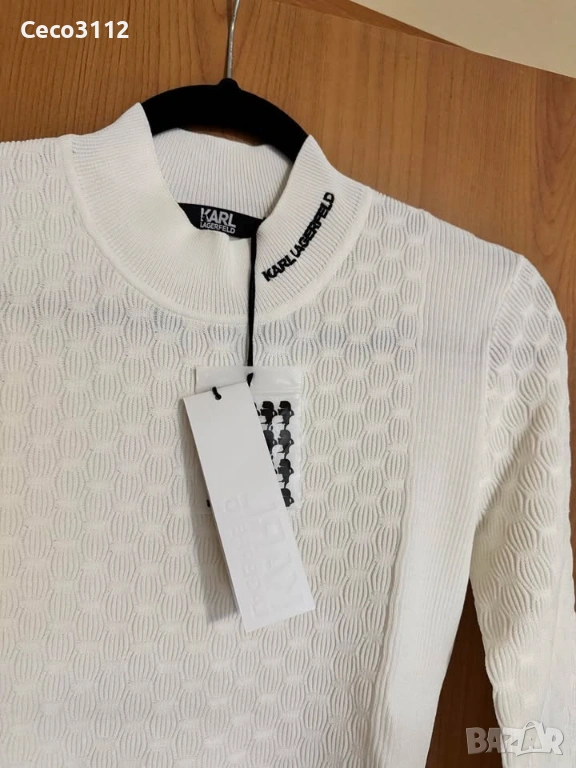 KARL LAGERFELD Нова дамска блуза с поло яка Slim fit, снимка 1