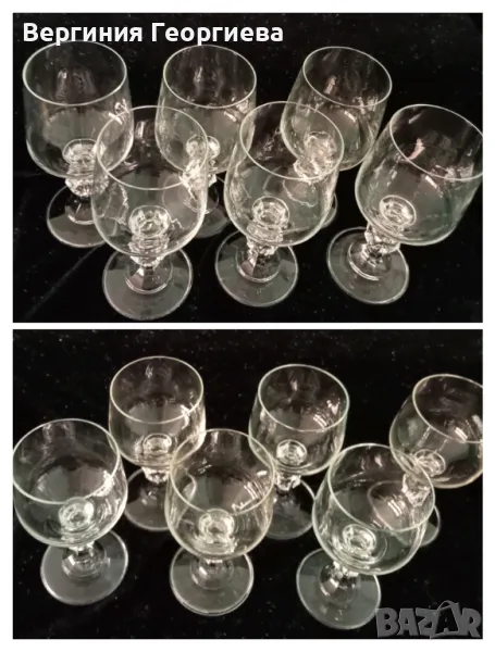 Кристален сервиз за вино и ракия по 6 броя , снимка 1
