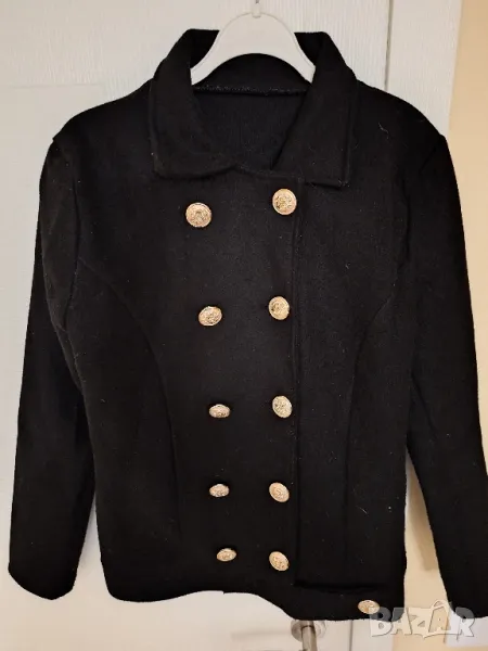 Дамско късо черно палто,номер S, снимка 1