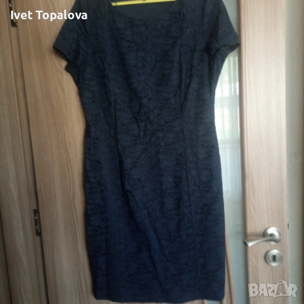 Дамска тъмносиня рокля , снимка 1