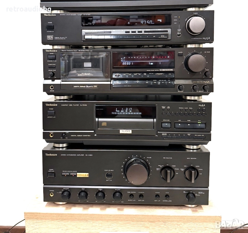🔉ТОП ретро аудио система TECHNICS - class AA - Транзисторен усилвател, триглав дек, CD плеър и туне, снимка 1