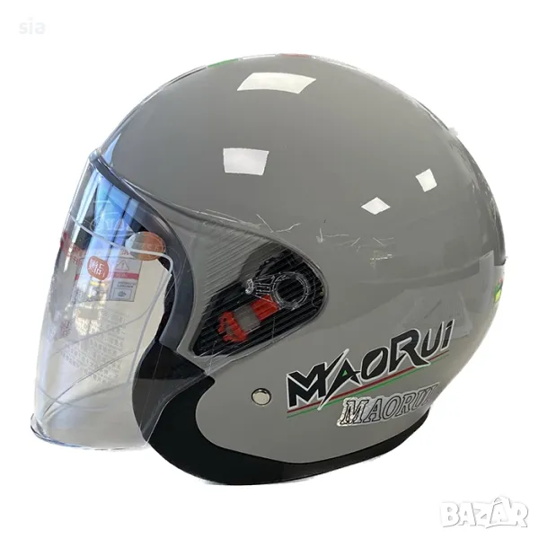 Каска за мотор , скутер, Сиво, снимка 1