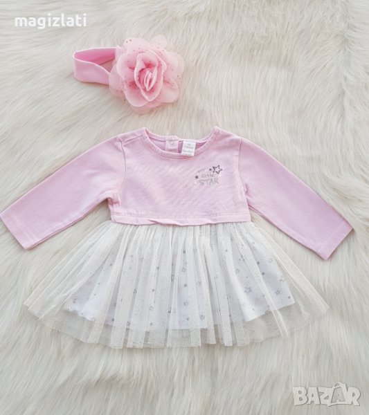 Бебешка рокля с тюл  размер 1-2 месеца 56см., снимка 1