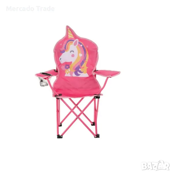 Детски стол Mercado Trade, За къмпинг, Сгъваем, Еднорог, С калъф, Розов, снимка 1