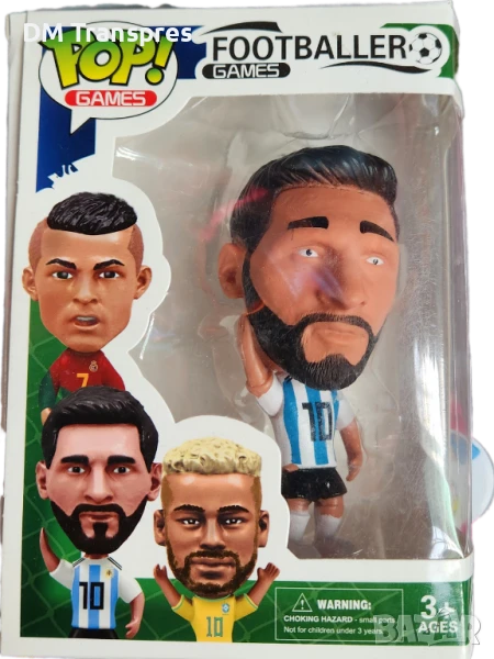 Фигурка играчка на Меси Аржентина 12см Футбол кукла с кутия Бял цвят, снимка 1