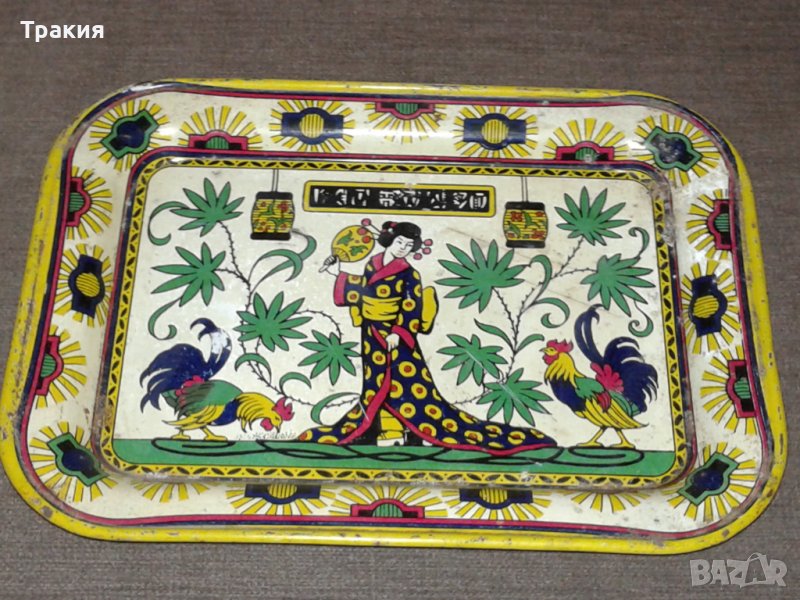 Стара 100 г. японска тава поднос, снимка 1