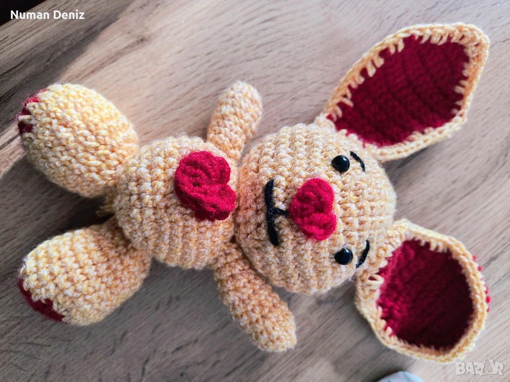 Плетено зайче - ръчно изработено, снимка 1