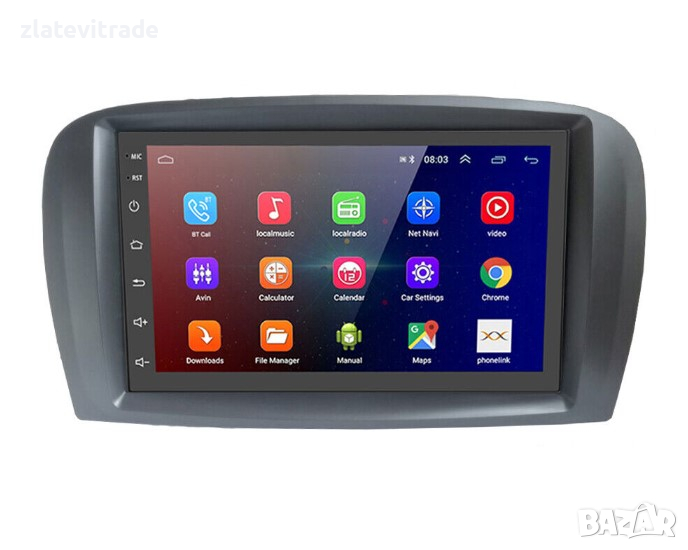 MERCEDES-BENZ SL R230 SL350 SL500 SL55 SL600 SL65 2001-2007 7"- Aндроид Навигация, R14+9122, снимка 1