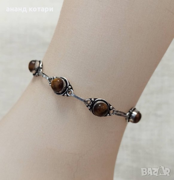 Гривна с камъни от тигрово око, снимка 1