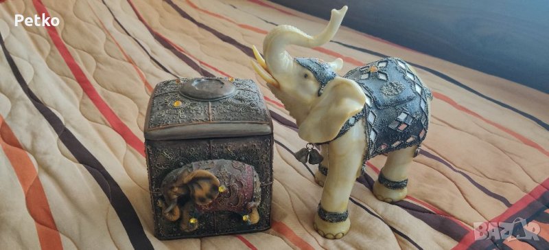 Кутия за бижута и декоративен слон, снимка 1