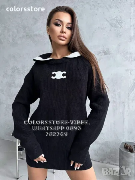 Черен пуловер Celine-VL95te, снимка 1