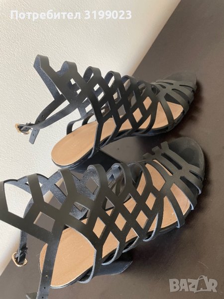 Черни дамски сандали 36 номер, снимка 1